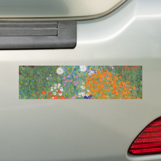 Bloemtuin (door Gustav Klimt) Bumpersticker (Op auto)