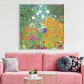 Bloemtuin (door Gustav Klimt) Canvas Afdruk (Insitu (Woonkamer))