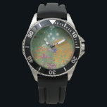 Bloemtuin (door Gustav Klimt) Horloge<br><div class="desc">Dit ontwerp is voorzien van een schilderij van de Oostenrijkse kunstenaar Gustav Klimt (1862-1918). Het is een afbeelding van een mooie bloemtuin in Klimt's typische impressionistische stijl. De bloemen zien er bijna uit alsof ze overstromen, en het is onmogelijk om zich niet opgetild te voelen door hun schoonheid. Het oorspronkelijke...</div>