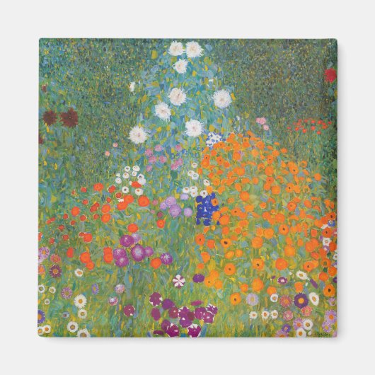 Bloemtuin (door Gustav Klimt) Magneet (Voorkant)