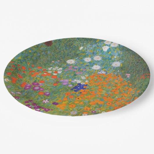Bloemtuin (door Gustav Klimt) Papieren Bordje (Gekanteld)