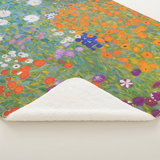 Bloemtuin (door Gustav Klimt) Sherpa Deken (3/4)