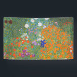 Bloemtuin (door Gustav Klimt) Spandoek<br><div class="desc">Dit ontwerp is voorzien van een schilderij van de Oostenrijkse kunstenaar Gustav Klimt (1862-1918). Het is een afbeelding van een mooie bloemtuin in Klimt's typische impressionistische stijl. De bloemen zien er bijna uit alsof ze overstromen, en het is onmogelijk om zich niet opgetild te voelen door hun schoonheid. Het oorspronkelijke...</div>