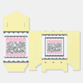 Bloemtuin geel bedankdoosjes (Ongevouwen)