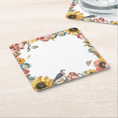  bloemtuin kartonnen onderzetters (Schuin)