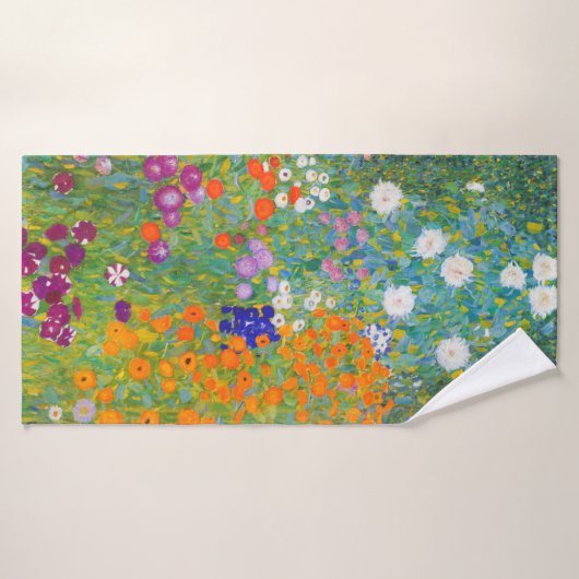 Bloemtuin van Gustav Klimt Badhanddoek (Badhanddoek)