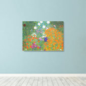 Bloemtuin van Gustav Klimt Canvas Afdruk (Insitu (Houten vloer))