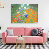 Bloemtuin van Gustav Klimt Canvas Afdruk (Insitu (Woonkamer))