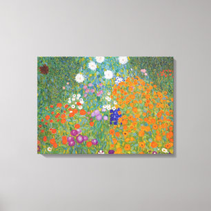 Bloemtuin van Gustav Klimt Canvas Afdruk