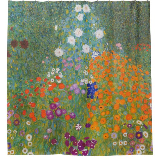 Bloemtuin van Gustav Klimt Douchegordijn (Voorkant)