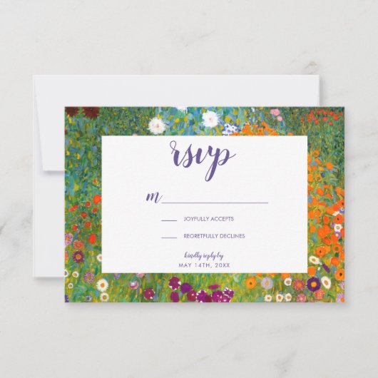 Bloemtuin van Gustav Klimt Floral RSVP (Voorkant)