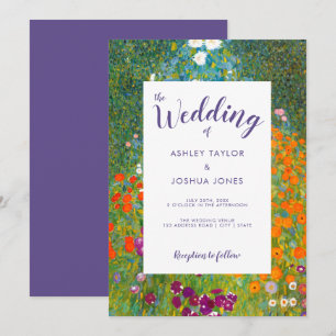 Bloemtuin van Gustav Klimt Floral Wedding Kaart