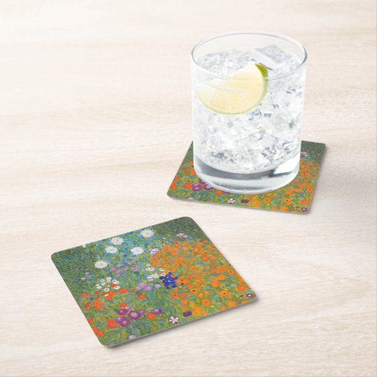 Bloemtuin van Gustav Klimt Kartonnen Onderzetters (Insitu)