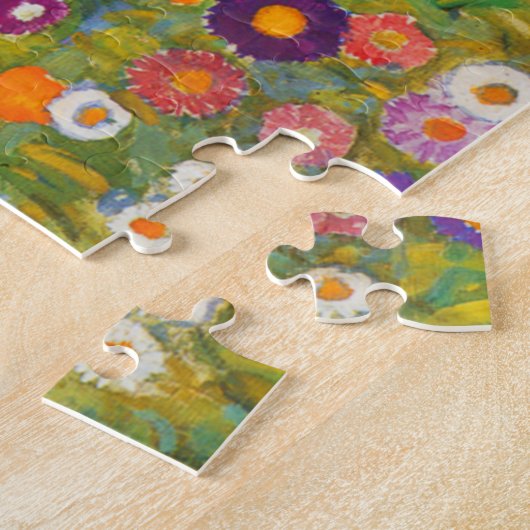 Bloemtuin van Gustav Klimt Legpuzzel (Zijkant)