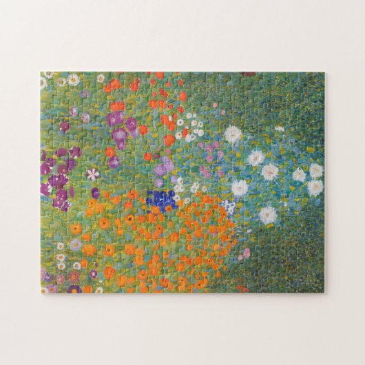 Bloemtuin van Gustav Klimt Legpuzzel (Horizontaal)