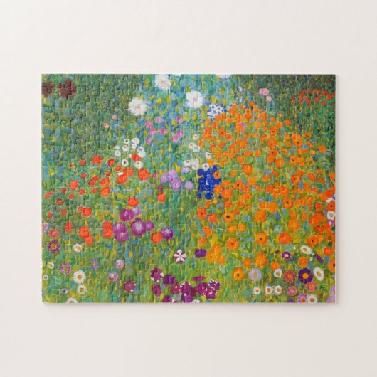 Bloemtuin van Gustav Klimt Legpuzzel (Horizontaal)