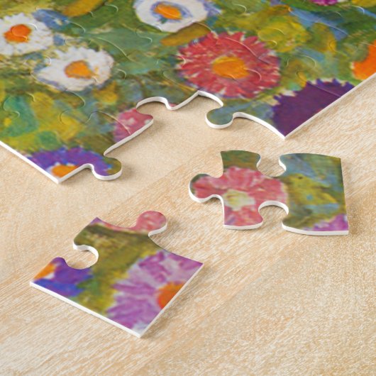 Bloemtuin van Gustav Klimt Legpuzzel (Zijkant)