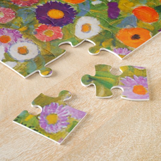 Bloemtuin van Gustav Klimt Legpuzzel (Zijkant)