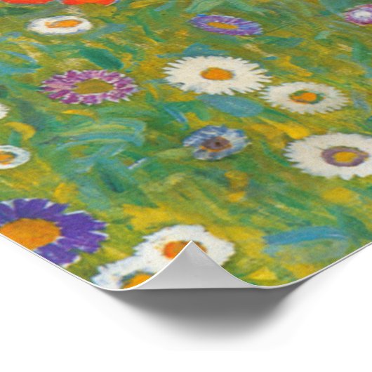 Bloemtuin van Gustav Klimt Poster (Hoek)