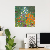 Bloemtuin van Gustav Klimt Poster (Thuiskantoor)