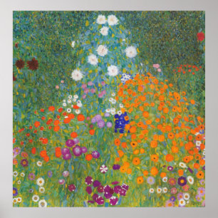 Bloemtuin van Gustav Klimt Poster