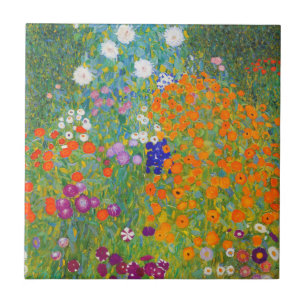Bloemtuin van Gustav Klimt Tegeltje