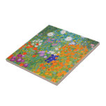 Bloemtuin van Gustav Klimt Tegeltje<br><div class="desc">Bezoek mijn winkel voor een interessanter ontwerp en meer keuze voor kleuren => zazzle.com/colorfulworld*</div>