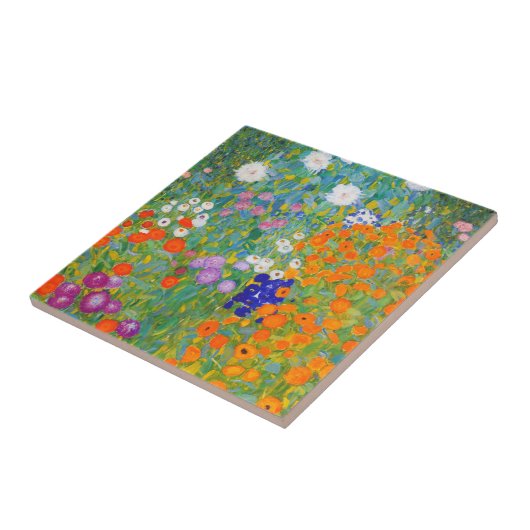 Bloemtuin van Gustav Klimt Tegeltje (Zijkant)