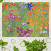 Bloemtuin van Gustav Klimt Theedoek (Gevouwen)