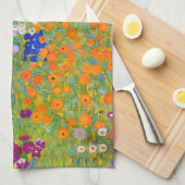 Bloemtuin van Gustav Klimt Theedoek (Quarter Fold)