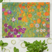 Bloemtuin van Gustav Klimt Theedoek (Gevouwen)