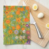 Bloemtuin van Gustav Klimt Theedoek (Quarter Fold)