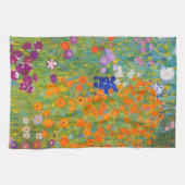 Bloemtuin van Gustav Klimt Theedoek (Horizontaal)