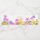 Bloemtuin Wit Waterfles Etiket (Enkel label)