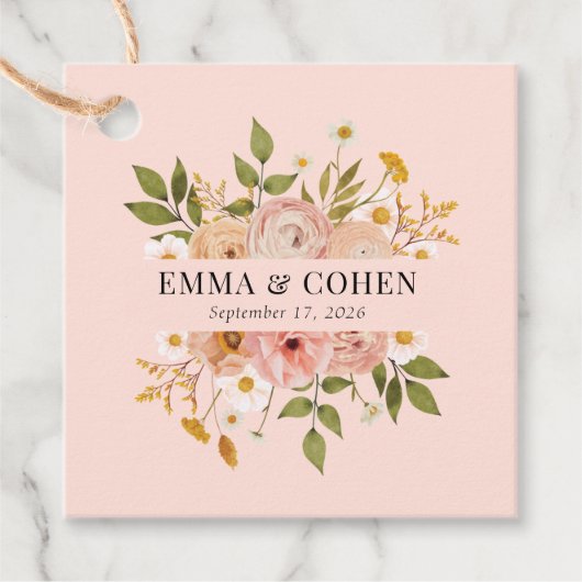 bloemtuinbruiloft bedankjes labels (Voorkant)