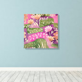 Bloemtuinen Roze Paars Canvas Afdruk (Insitu (Houten vloer))