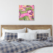 Bloemtuinen Roze Paars Canvas Afdruk (Insitu (Slaapkamer))