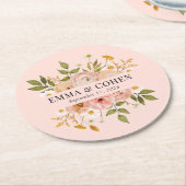 bloemtuinen voor bruiloft ronde kartonnen onderzetter (Gebogen)