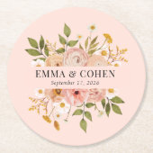 bloemtuinen voor bruiloft ronde kartonnen onderzetter (Voorkant)