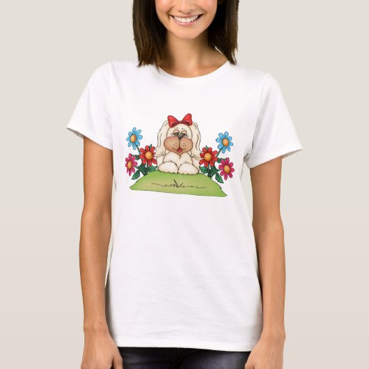 Bloemtuinhond T-shirt (Voorkant)