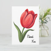 bloemtulp bedankkaart (Staand voorkant)