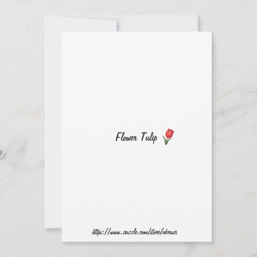 bloemtulp bedankkaart (Achterkant)