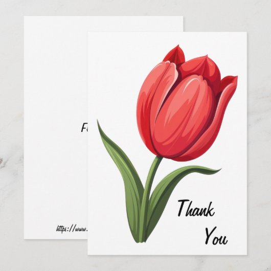 bloemtulp bedankkaart (Voorkant / Achterkant)