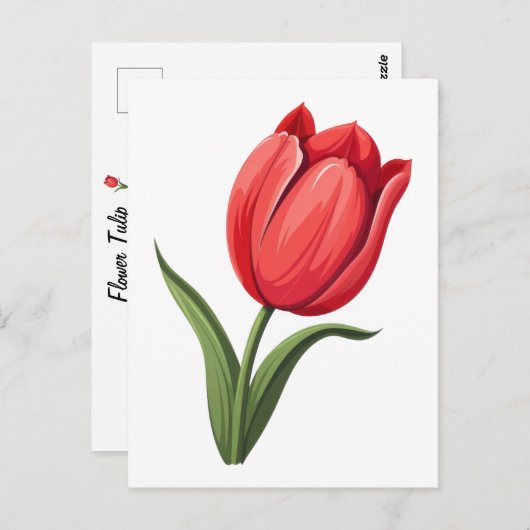 bloemtulp briefkaart (Voorkant / Achterkant)