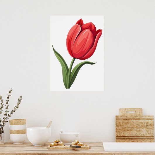 bloemtulp poster (Keuken)