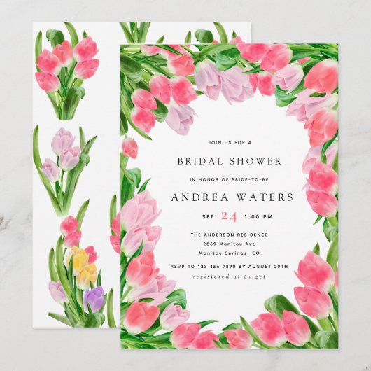 bloemtulp | VRIJGEZELLENFEEST Kaart (Voorkant / Achterkant)