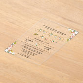 Bloemtypografie Anand Karaj Sikh Wedding Acryl Uitnodigingen (Laagn)