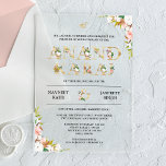 Bloemtypografie Anand Karaj Sikh Wedding Acryl Uitnodigingen<br><div class="desc">Verras uw gasten met deze elegante Sikh bruiloft uitnodiging met moderne typografie en prachtige bloemen. Voeg eenvoudig uw evenementgegevens toe aan deze gebruiksvriendelijke sjabloon om er een unieke uitnodiging van te maken.</div>