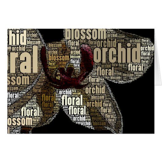 Bloemtypografie Collage op Zwarte Sjabloon Binnen (Voorkant Horizontaal)