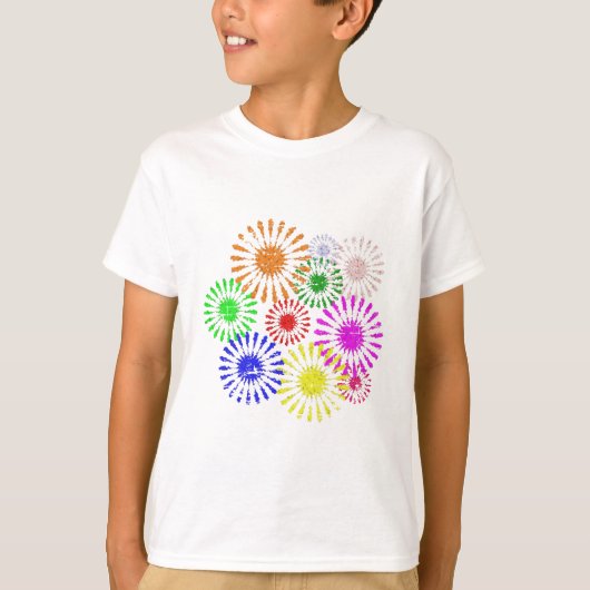 Bloemuitbarsting in distress t-shirt (Voorkant)